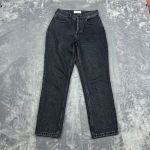 Everlane Jeans Womens Sz 26 Black The Curvy 90s Cheeky Straight Crop High Rise